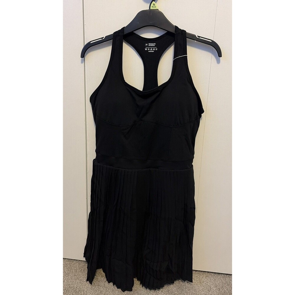 Fabletics Hot Shot Pleated Active Dress Womens Medium Black NWT Built In Shorts